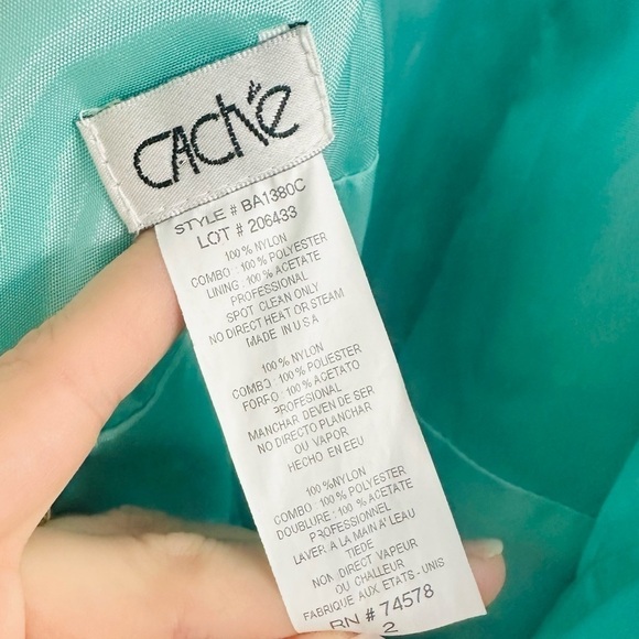 Vintage Cache Dress Cocktail Party Blue Black Fairy Whimsigoth 2 Extra Small - Picture 8 of 9